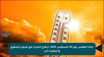 حالة الطقس يوم 30 أغسطس 2025: ارتفاع الحرارة مع شبورة وصقيع والرطوبة الآن